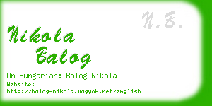 nikola balog business card